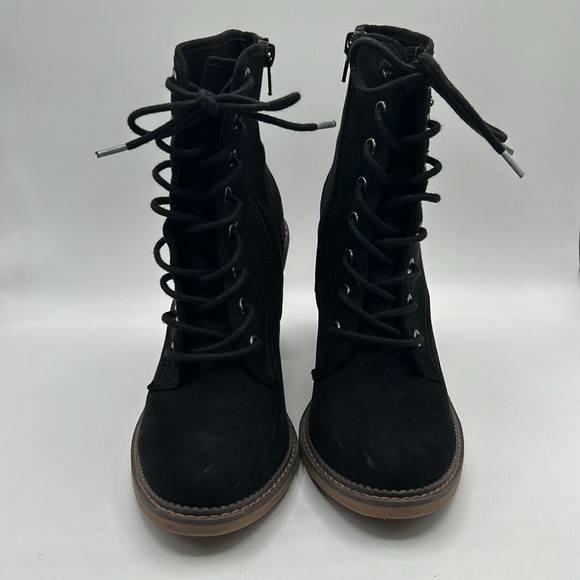 Madden Girl Jettie Black Block Heel Faux Suede Ankle Bootie Boots Size 7 M - Picture 3 of 10